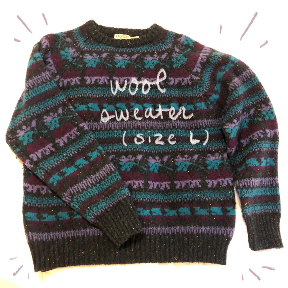 Oakton Ltd. vintage wool fair aisle sweater